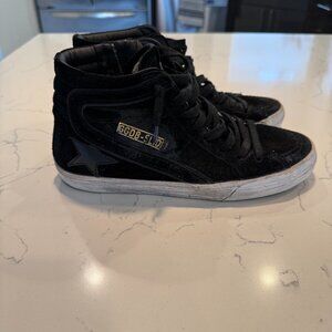 Golden Goose Slide Black Suede High tops in size 38
